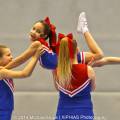 Optreden tijdens de 1e voorronde DCA NK Cheerleading gehouden in de Sportstad op 2 February 2014 in Heerenveen.