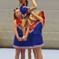 Optreden tijdens de 1e voorronde DCA NK Cheerleading gehouden in de Sportstad op 2 February 2014 in Heerenveen.