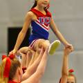 Optreden tijdens de 1e voorronde DCA NK Cheerleading gehouden in de Sportstad op 2 February 2014 in Heerenveen.