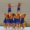 Optreden tijdens de 1e voorronde DCA NK Cheerleading gehouden in de Sportstad op 2 February 2014 in Heerenveen.