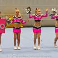 Optreden tijdens de 1e voorronde DCA NK Cheerleading gehouden in de Sportstad op 2 February 2014 in Heerenveen.