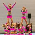 Optreden tijdens de 1e voorronde DCA NK Cheerleading gehouden in de Sportstad op 2 February 2014 in Heerenveen.