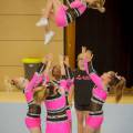 Optreden van Djalita Love Stars, 2e van Nederland, in de catagorie Junior Allgirl Groupstunt tijdens de DCA NK Cheerleading gehouden in de Landstede Sportcentrum op 14 June 2015 in Zwolle.