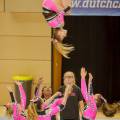 Optreden van Djalita Love Stars, 2e van Nederland, in de catagorie Junior Allgirl Groupstunt tijdens de DCA NK Cheerleading gehouden in de Landstede Sportcentrum op 14 June 2015 in Zwolle.