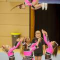 Optreden van Djalita Love Stars, 2e van Nederland, in de catagorie Junior Allgirl Groupstunt tijdens de DCA NK Cheerleading gehouden in de Landstede Sportcentrum op 14 June 2015 in Zwolle.